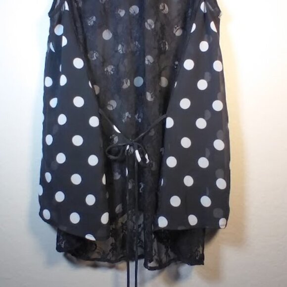 Sans Souci Women’s Black & white Polka Dot Button Down Sleeveless Top M - Picture 6 of 16